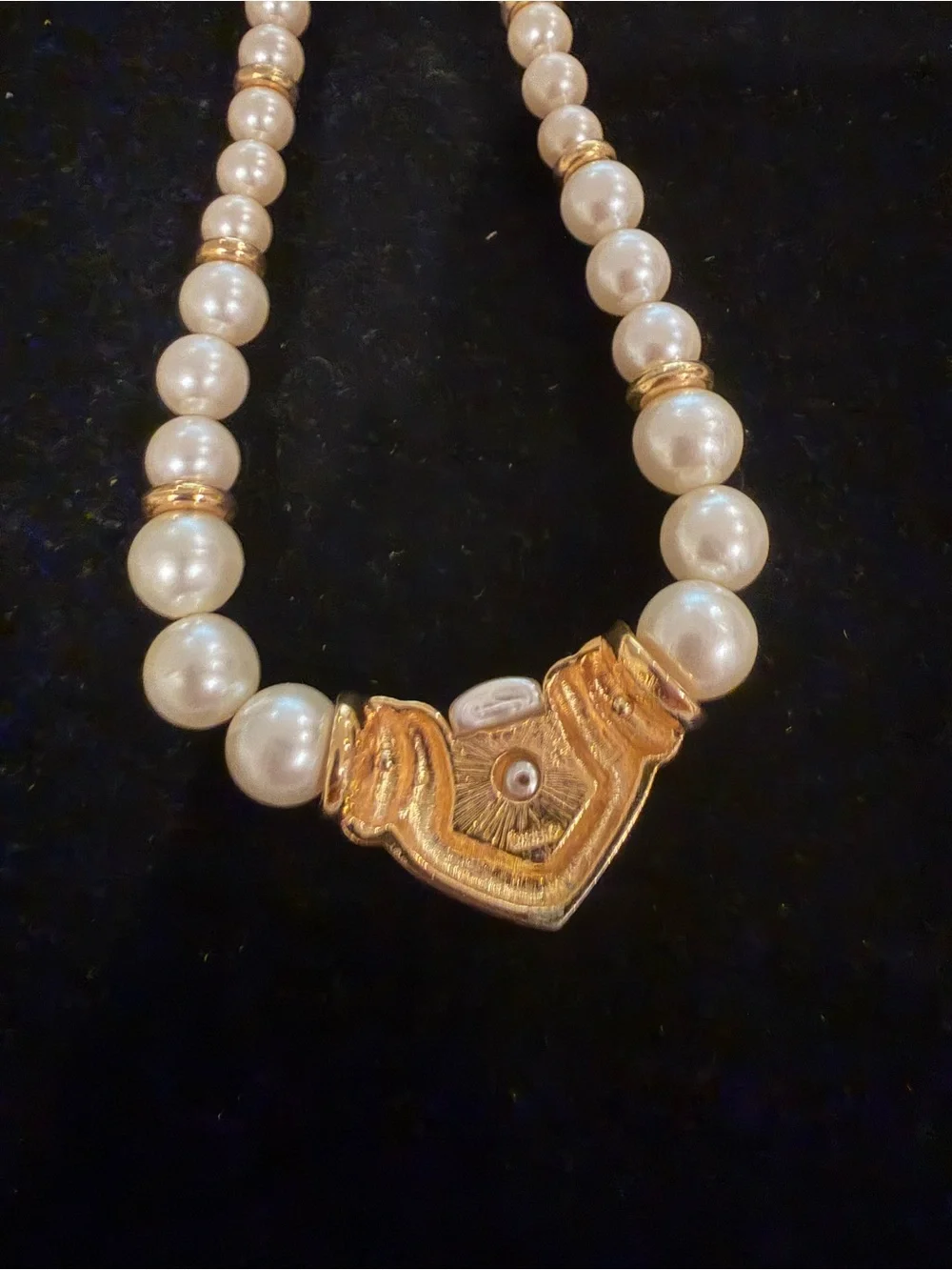 Vintage Napier Cabochon Pearl Necklace